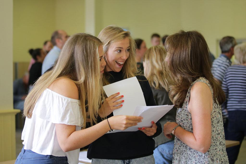 students from cheadle hulme school pick up their 2016 A Level results 
