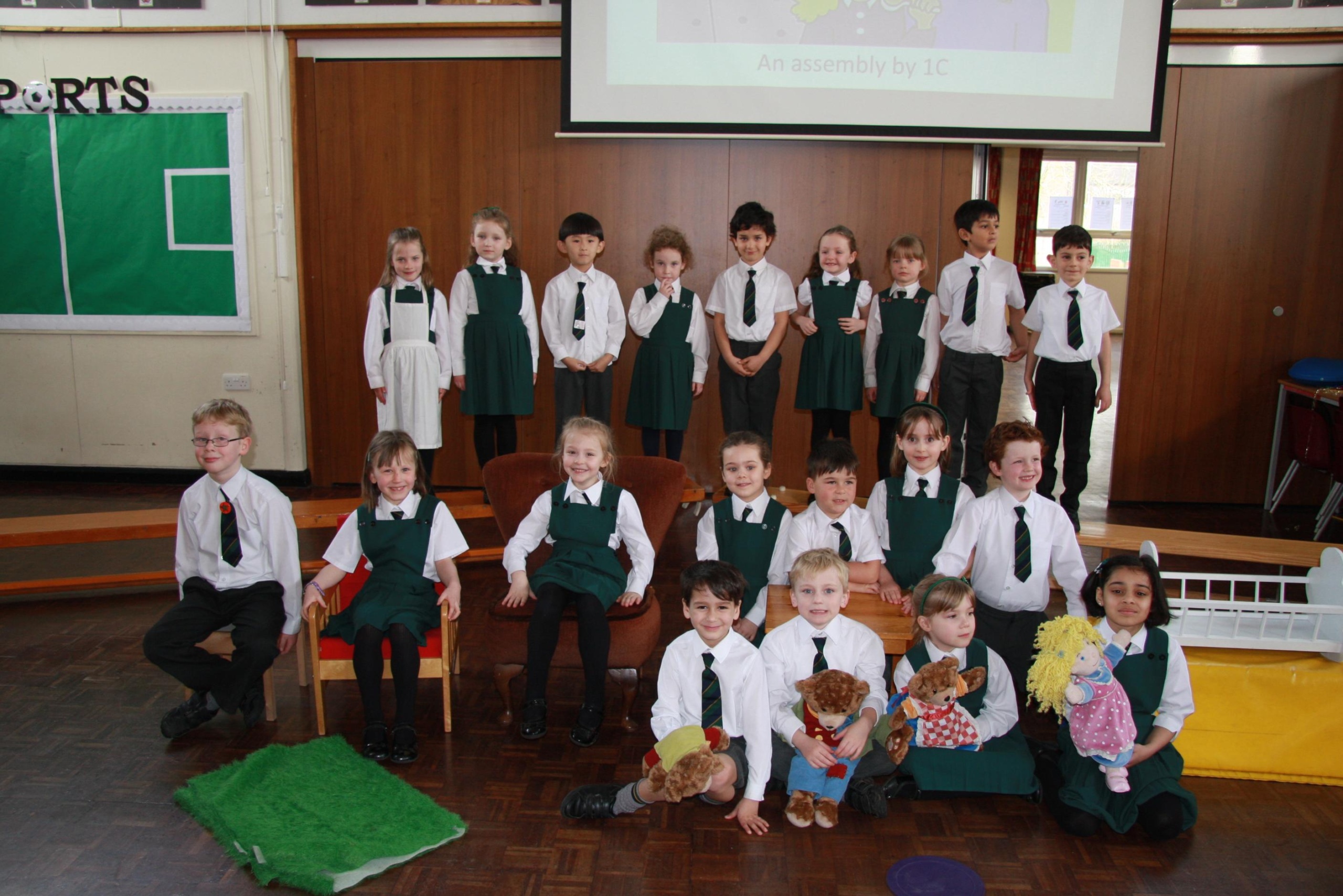 Year 1 pupils at cheadle hulme school present their springtime class assembly in the Junior school hall